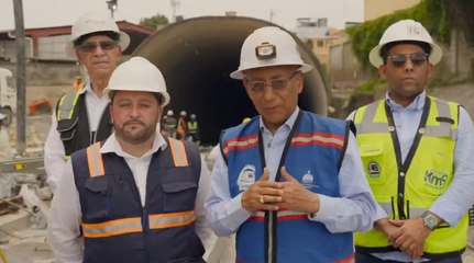 Concluye la colocación de la vía férrea de la Línea 2C del Metro de Santo Domingo