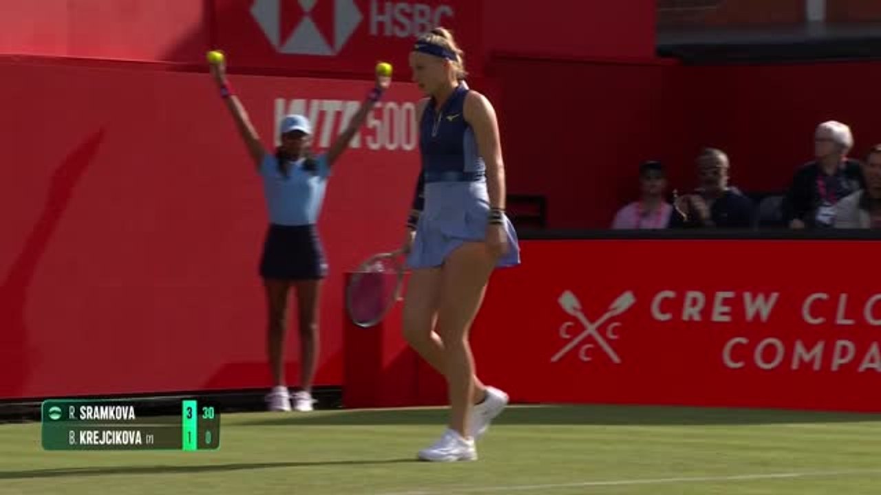 Wimbledon champion Krejcikova upset at Queen's by Sramkova