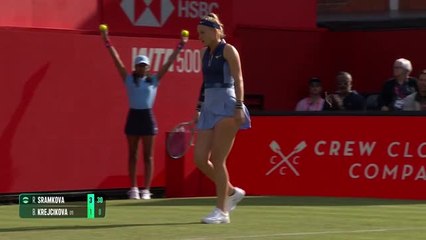 Wimbledon champion Krejcikova upset at Queen's by Sramkova