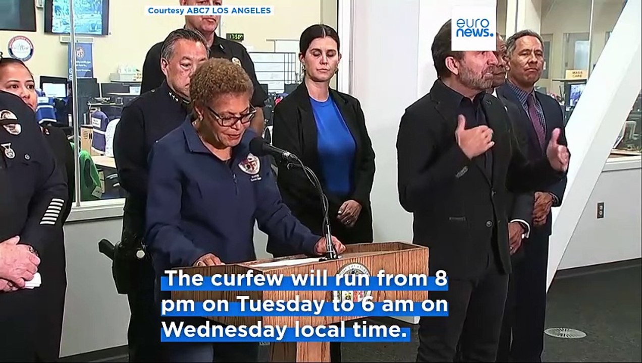 LA imposes downtown curfew as Newsom criticises Trump