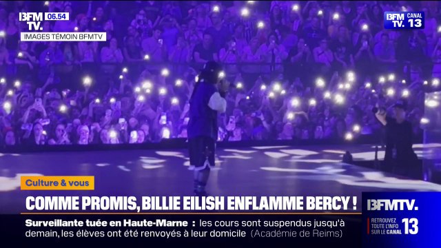 Billie Eilish enflamme l'Accor Arena pour le premier de ses deux concerts