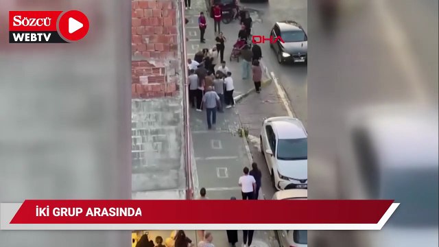 Avcılar'da iki grup arasında sokakta kavga kamerada