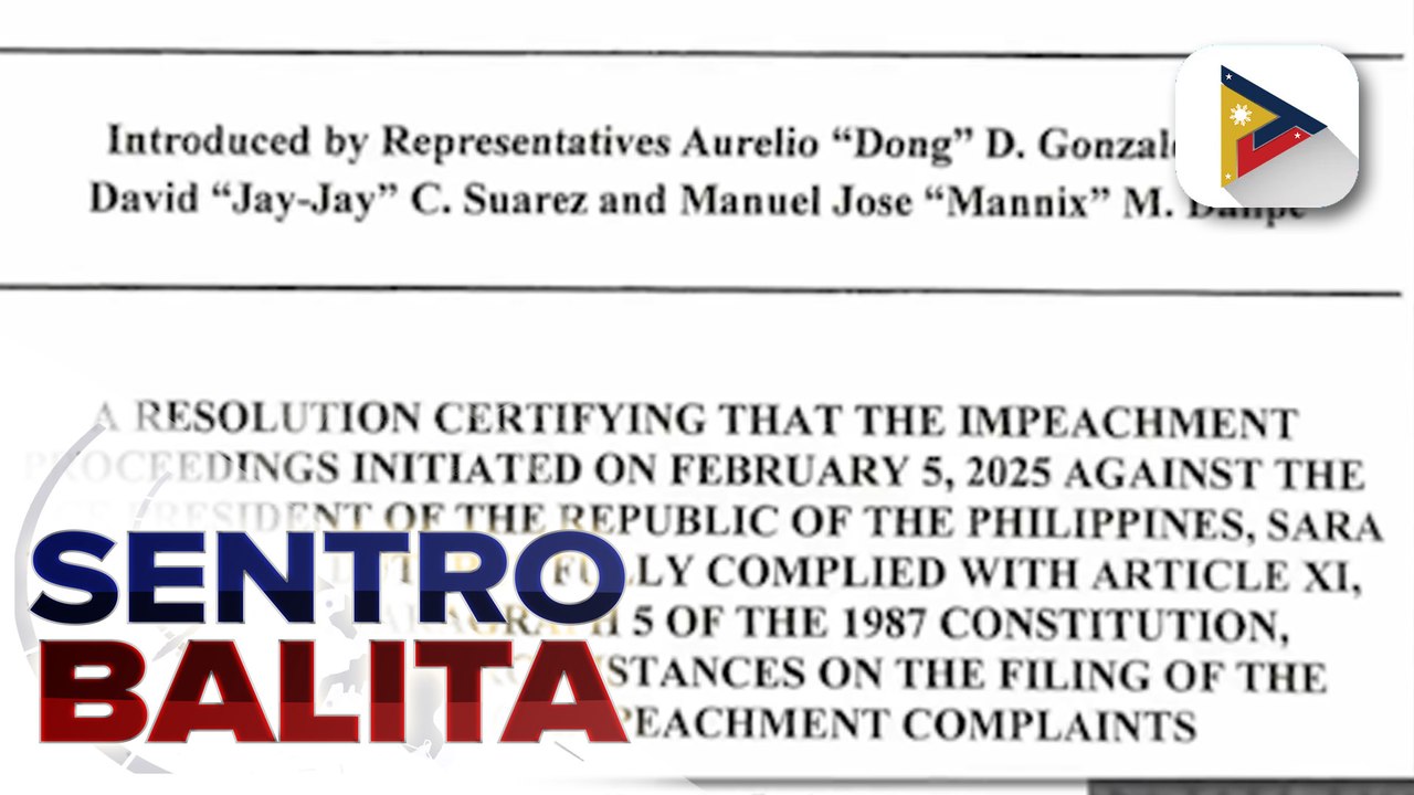 House prosecution team, iginiit na dumaan sa tamang proseso at naaayon sa batas ang paghahain ng impeachment vs. VP Duterte; pagpapabalik ng Articles of Impeachment, hindi muna tinanggap ng Kamara