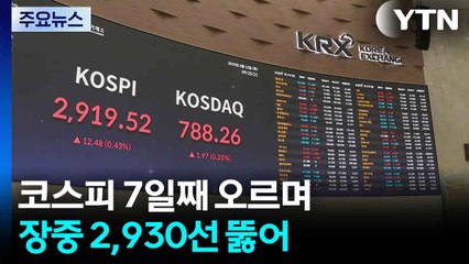 코스피 7일째 오르며 장중 2,930선 뚫어 / YTN
