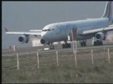 Landing A340 Srilankan at the airport of Roissy CDG