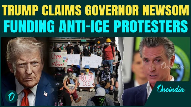 Trump Accuses Newsom of Paying US Anti-ICE Protesters For Chaos; Promises to ‘Crush’ Enemies