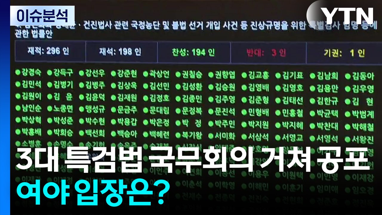 [정치 ON] 여, 특검 인선 박차...국민의힘 오후 의총 '전격 취소' / YTN