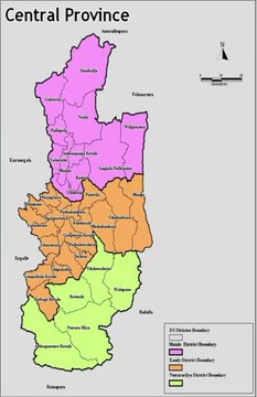(Sri Lanka) Map of Central Province. Peta Provinsi Tengah. Central Province Map. මධ්‍යම පළාතේ සිතියම. மத்திய மாகாணத்தின் வரைபடம். Carte de la province centrale. Mapa da Província Central. Mapa de la Provincia Central. Kaart van de Centrale Provincie