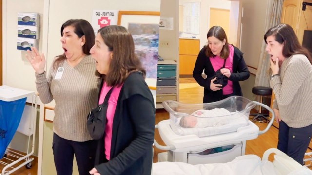 Grandmas Excitedly Meet Newborn Granddaughter For First Time | Happily TV