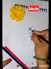 Shri Krishna colour pencil easy drawing.