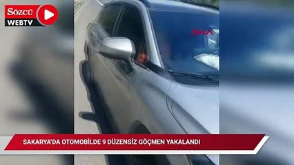 Sakarya’da otomobilde 9 düzensiz göçmen yakalandı