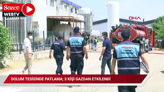 Dolum tesisinde patlama; 3 kişi gazdan etkilendi