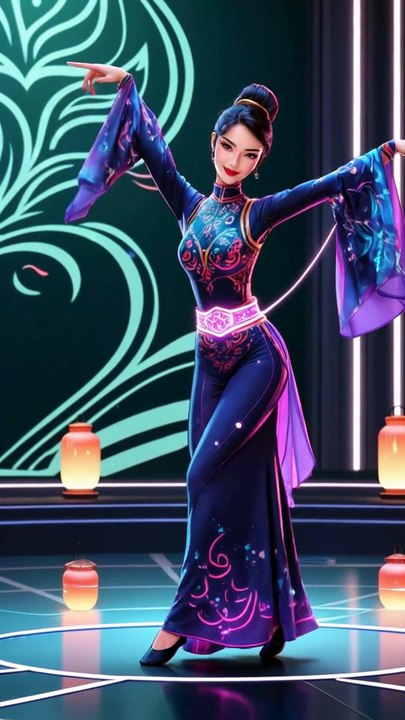 BELLY BEATS 💃 Futuristic Belly Dancer Goes Viral | AI Meme Dance | Shorts #short #tiktok #dancemusic