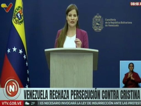 Venezuela rechaza golpe político y judicial contra la expresidenta Cristina Fernández de Kirchner