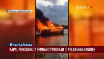 Api Hanguskan Kapal Pengangkut Sembako di Kawasan Pelabuhan Senghie.