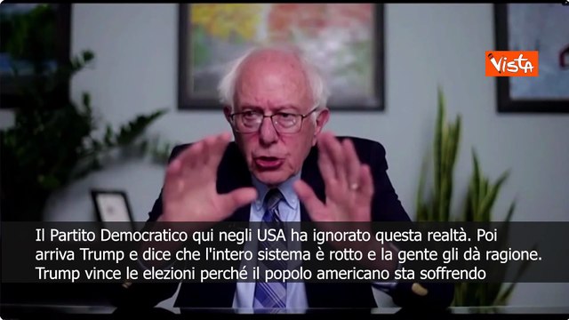 Sanders: Trump ha vinto elezioni perchè popolo soffre e Democratici non hanno dato alternativa