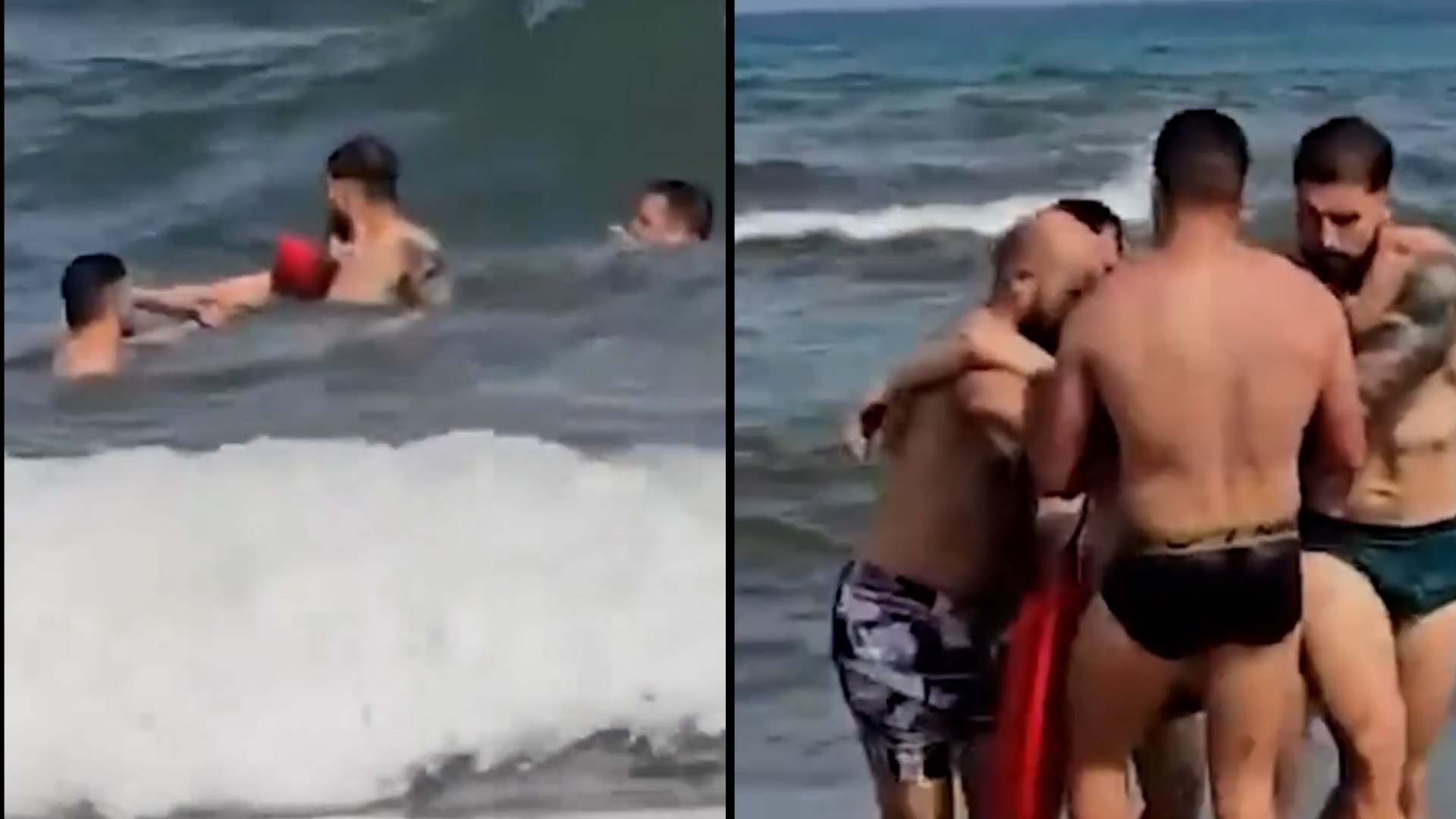 Dos guardias civiles han rescatado a un ba�ista de 71 a�os en la playa en Torrevieja que estaba inconsciente, flotando boca arriba a unos 100 metros de la orilla.