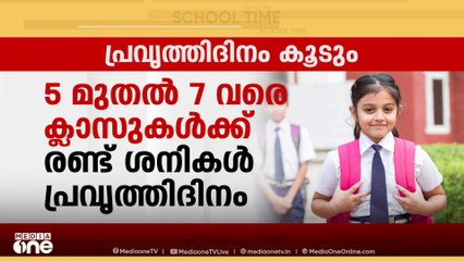 സംസ്ഥാനത്തെ സ്കൂൾ പ്രവൃത്തിദിനങ്ങളും പ്രവൃത്തി സമയവും പുനഃക്രമീകരിച്ച് പൊതുവിദ്യാഭ്യാസ വകുപ്പ്