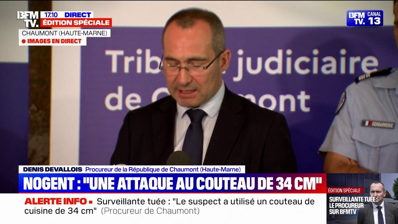 Surveillante tuée à Nogent: le procureur de la République de Chaumont évoque un collégien "sociable et bon élève" issu d'une famille "unie et insérée professionnellement"