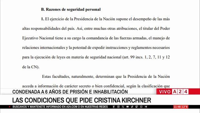 Pedido de Cristina Fernández de Kirchner por la prisión domiciliaria