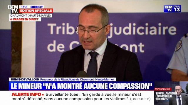 Surveillante tuée à Nogent: le collégien a indiqué vouloir s'en prendre à une surveillante sans cibler particulièrement la victime , explique le procureur de la République de Chaumont