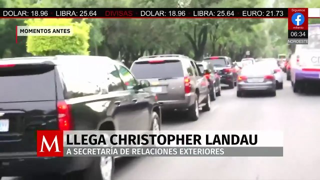 Christopher Landau llega a la Secretaría de Relaciones Exteriores para una reunión privada