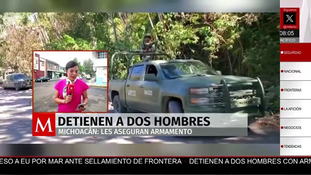 Autoridades federales detienen a dos hombres y se les asegura armamento en Michoacán