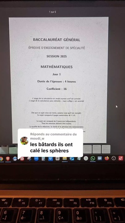 Analyse du Sujet Bac de Maths Asie Jour 1 2025 tombé le 11/06/25#bac #bac2025 #terminale #spemaths