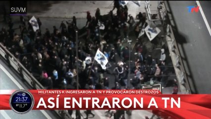 Así han destrozado militantes kirchneristas las instalaciones de la televisión pública argentina