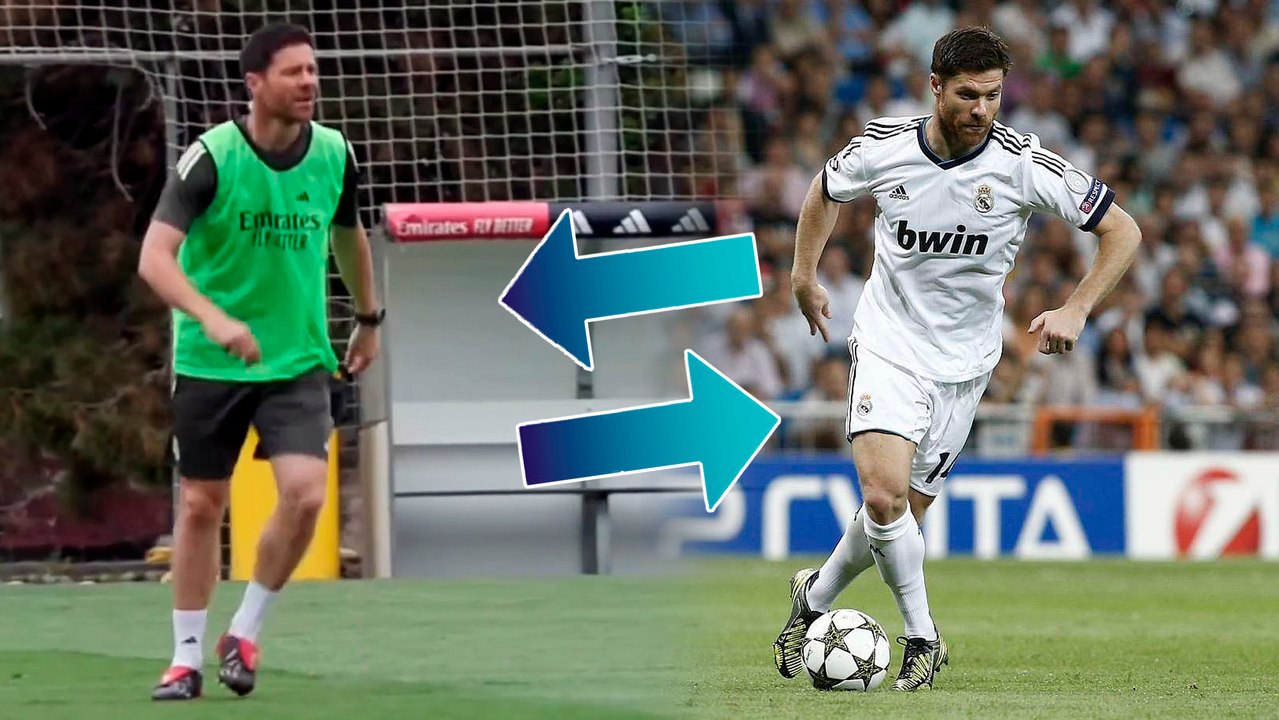 Xabi Alonso entrenando al Real Madrid como un jugador más del equipo. ¡Con los zapatos de Zidane!