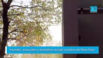 Incendio, evacuados y dramático rescate a metros de Plaza Paso