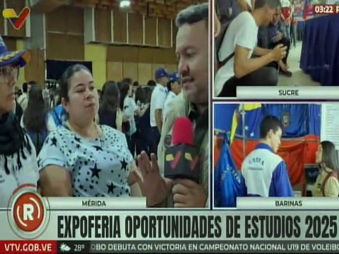 Jóvenes bachilleres del estado Mérida participan en la Expoferia de Oportunidades de Estudio 2025