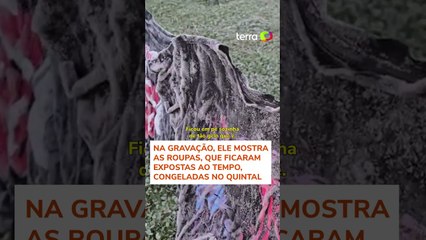 Fotojornalista mostra camisetas congeladas após Santa Catarina registrar dia mais frio do ano