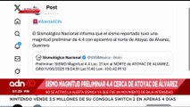 🚨¡Última Hora! Reportan sismo magnitud preliminar 4,4 cerca de Atoyac de Álvarez