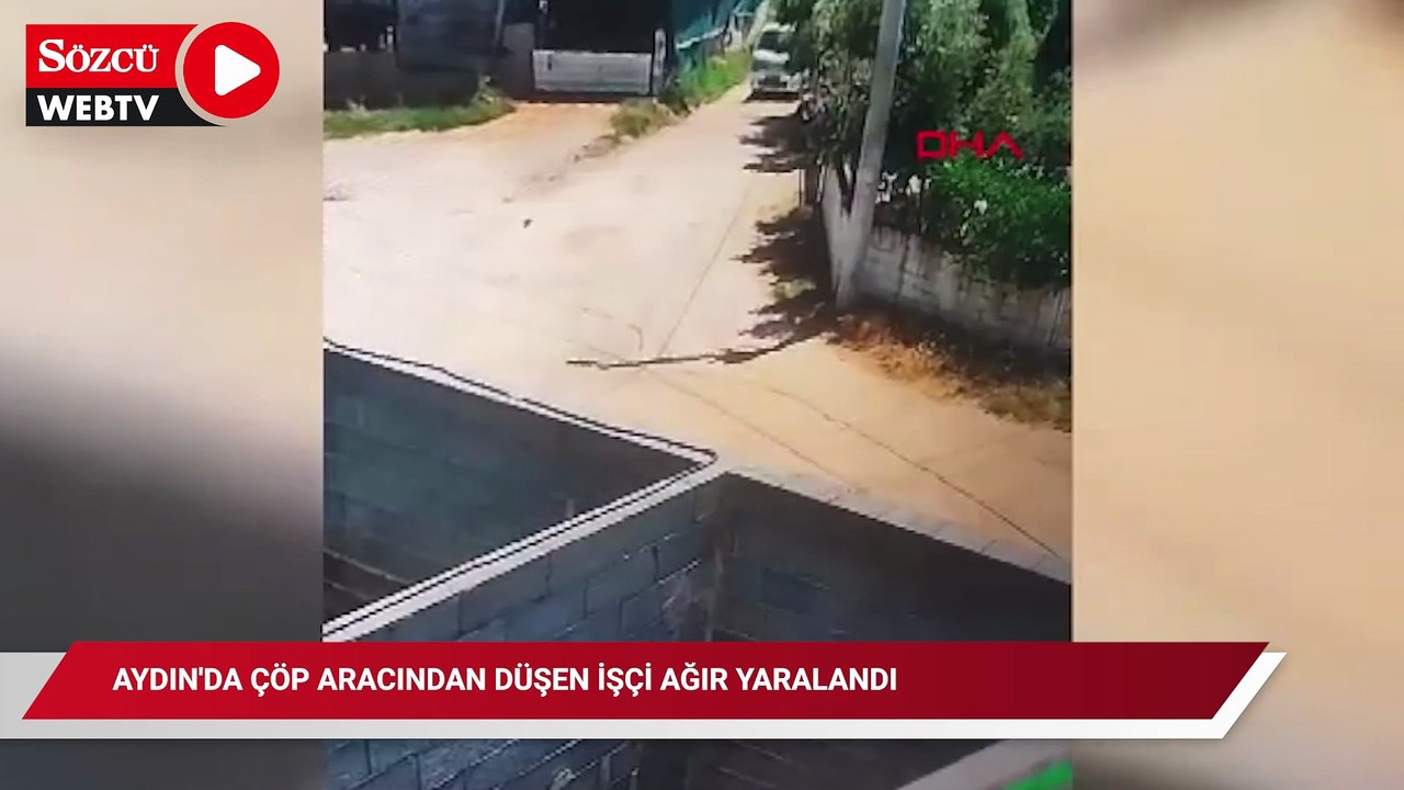 Aydın'da çöp aracından düşen işçi ağır yaralandı; o anlar kamerada