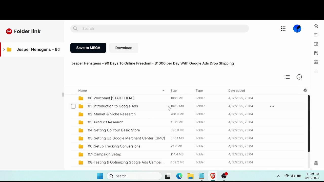 Jesper Hensgens - $1000_Day With Google Ads Drop Shipping (Available At Courseslibrary.com for 98% off)