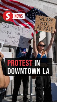 Protesters rally in downtown Los Angeles square, march to city streets