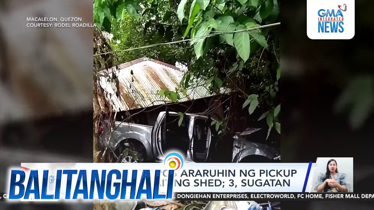 1, patay matapos araruhin ng pickup ang isang waiting shed; 3 sugatan | Balitanghali