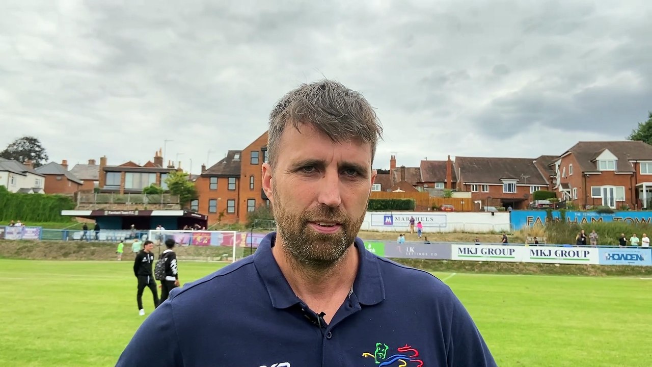 Farnham Town manager Paul Johnson post-Wimborne...