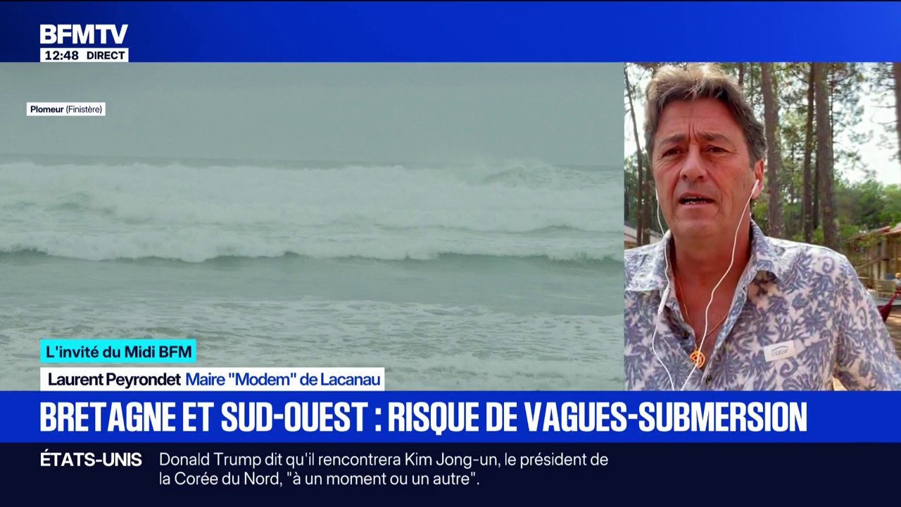 Houle cyclonique sur le littoral atlantique: "Au mois d'août, on est très surpris de ce phénomène-là", affirme Laurent Peyrondet (Modem) maire de Lacanau