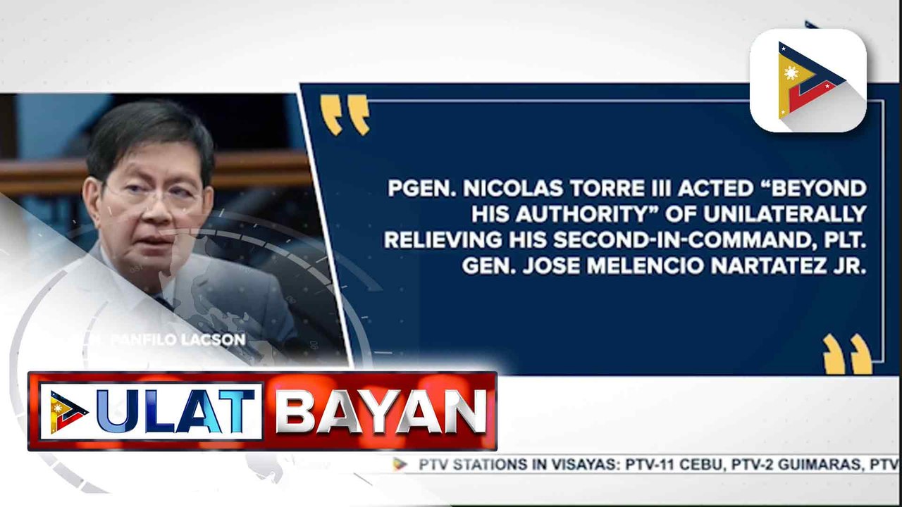 PGen. Nicolas Torre lll, umakto nang lampas sa kanyang kapangyarihan, ayon kay Sen. Panfilo Lacson | ulat ni Daniel Manalastas