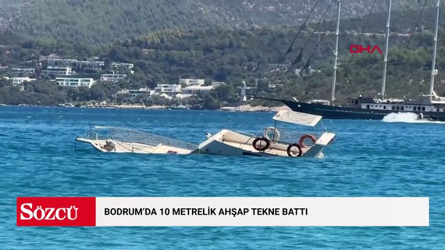 Bodrum'da 10 metrelik ahşep tekne battı