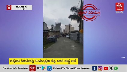 ಹರಿದ್ವಾರದ ಜನವಸತಿ ಪ್ರದೇಶಕ್ಕೆ ಬಂದು ಜಾರಿಬಿದ್ದ ಆನೆ: ವಿಡಿಯೋ