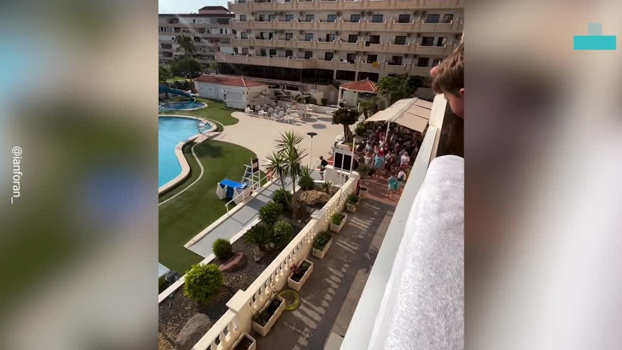 Tourists Running for Sunbeds