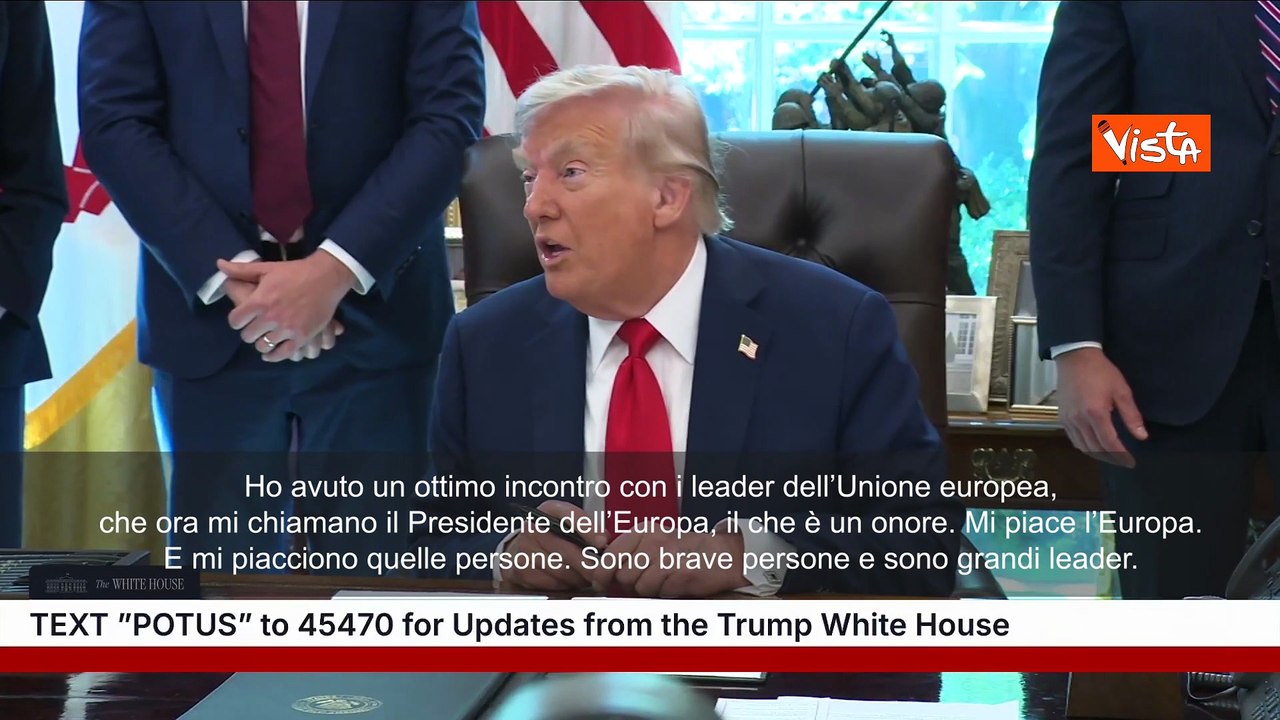 Trump scherza con i cronisti: I leader Ue ormai mi chiamano "Presidente dell'Europa"