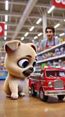 Dog s Summer Showdown! Buys Fire Trucks for an Epic Backyard Water Fight! 🚒#cute #dog #shorts