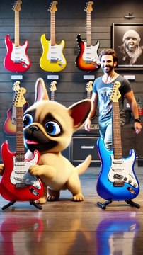Frenchie s Rock & Roll Soul! Buys Guitar, Starts Family Band, Living Room Concert! 🎸🐶