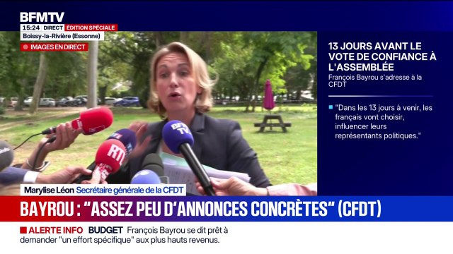 Budget 2026: la CFDT n'est pas dupe , assure Marylise Léon après la prise de parole de François Bayrou devant le syndicat