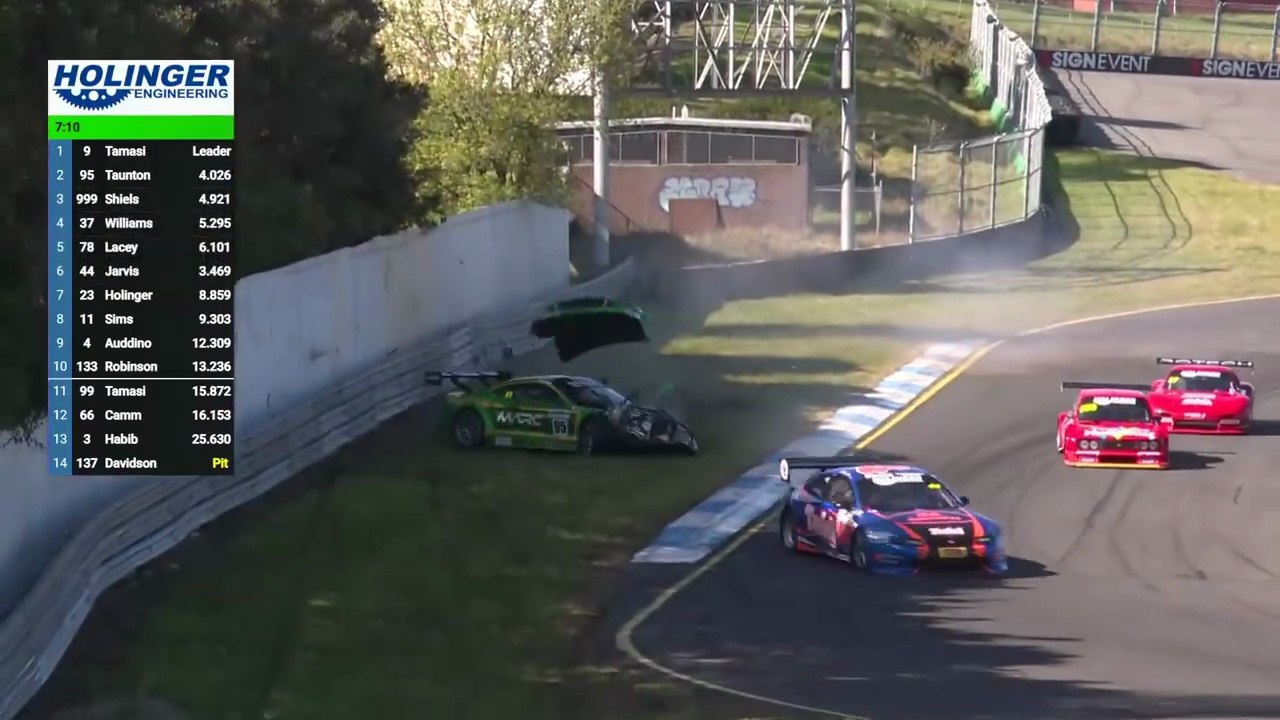Victorian Sports Sedan Championship 2025 Sandown 2 Race 2 Taunton Big Crash