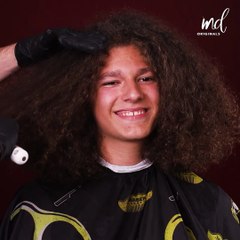 He cut all of his curly hair 😲